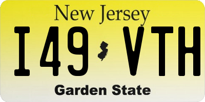 NJ license plate I49VTH