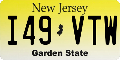 NJ license plate I49VTW