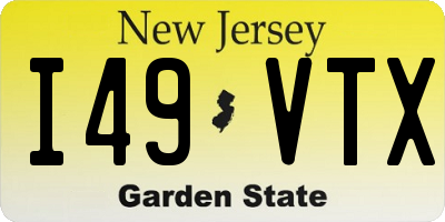 NJ license plate I49VTX