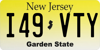 NJ license plate I49VTY