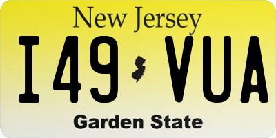 NJ license plate I49VUA