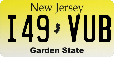 NJ license plate I49VUB