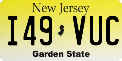 NJ license plate I49VUC
