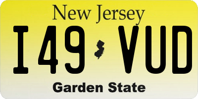 NJ license plate I49VUD