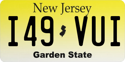 NJ license plate I49VUI