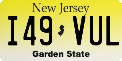 NJ license plate I49VUL