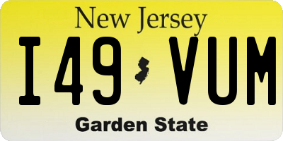 NJ license plate I49VUM