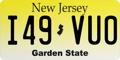 NJ license plate I49VUO