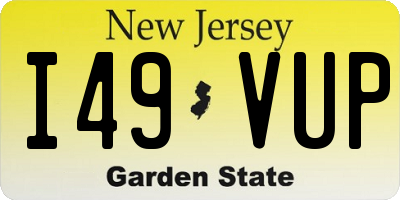 NJ license plate I49VUP