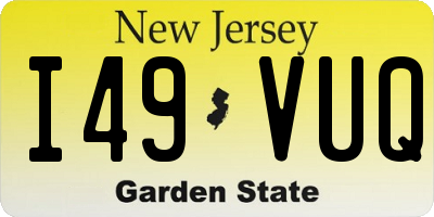 NJ license plate I49VUQ