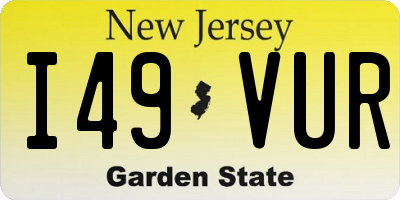 NJ license plate I49VUR