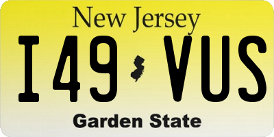 NJ license plate I49VUS