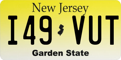 NJ license plate I49VUT