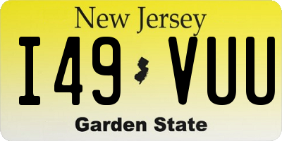NJ license plate I49VUU