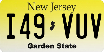 NJ license plate I49VUV