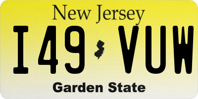 NJ license plate I49VUW