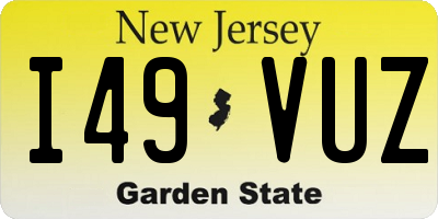 NJ license plate I49VUZ