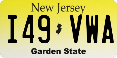 NJ license plate I49VWA