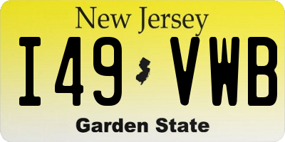 NJ license plate I49VWB