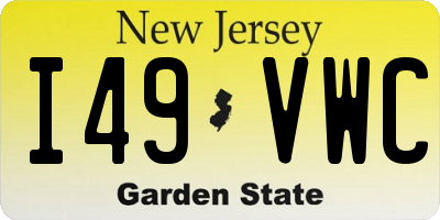 NJ license plate I49VWC