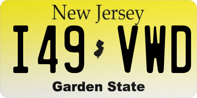 NJ license plate I49VWD