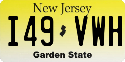NJ license plate I49VWH