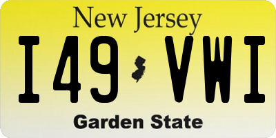 NJ license plate I49VWI