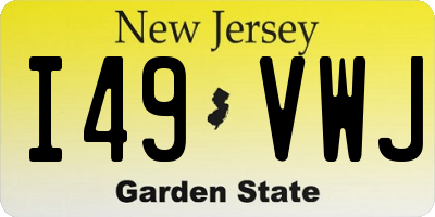 NJ license plate I49VWJ