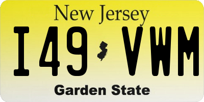 NJ license plate I49VWM