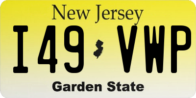 NJ license plate I49VWP