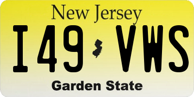 NJ license plate I49VWS