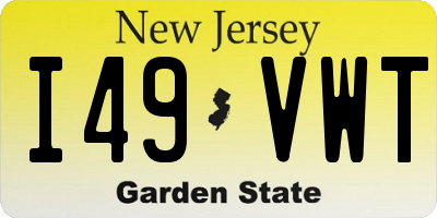 NJ license plate I49VWT