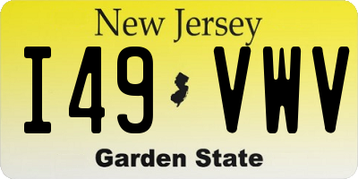 NJ license plate I49VWV