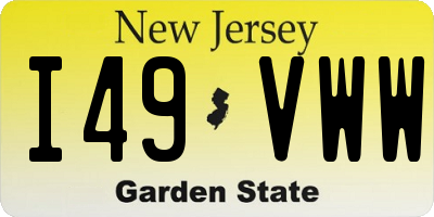 NJ license plate I49VWW