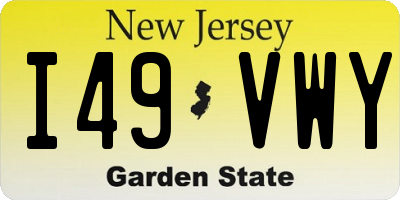 NJ license plate I49VWY