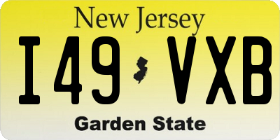 NJ license plate I49VXB