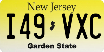 NJ license plate I49VXC