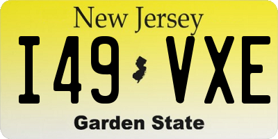 NJ license plate I49VXE
