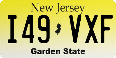 NJ license plate I49VXF