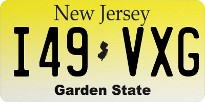 NJ license plate I49VXG