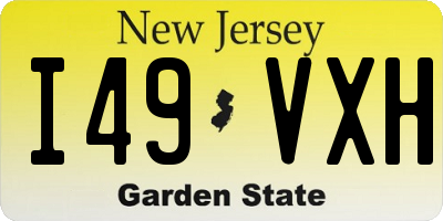 NJ license plate I49VXH