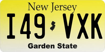 NJ license plate I49VXK