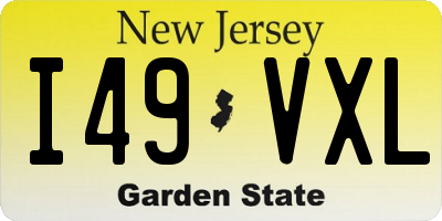 NJ license plate I49VXL