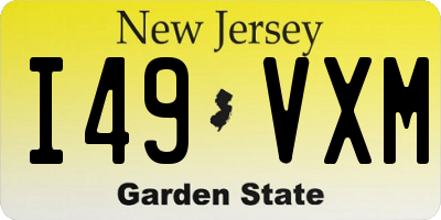 NJ license plate I49VXM