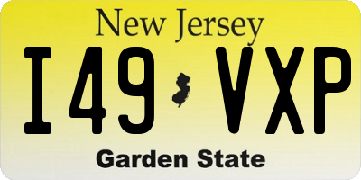 NJ license plate I49VXP