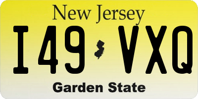 NJ license plate I49VXQ