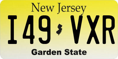 NJ license plate I49VXR