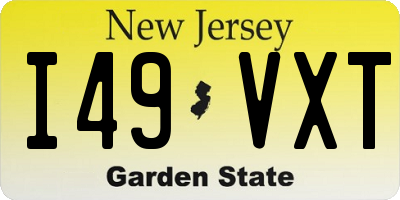 NJ license plate I49VXT