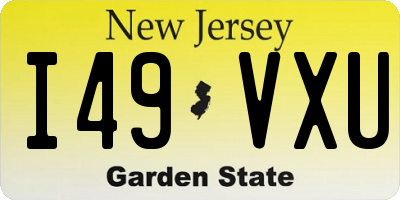 NJ license plate I49VXU