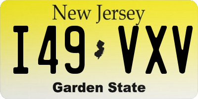 NJ license plate I49VXV